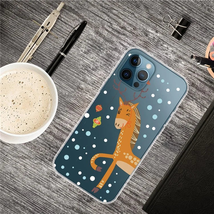 For iPhone 15 Pro Case Xmas Pattern Printing Soft TPU Protective Phone Cover
