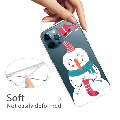For iPhone 15 Pro Case Xmas Pattern Printing Soft TPU Protective Phone Cover Knits Sock