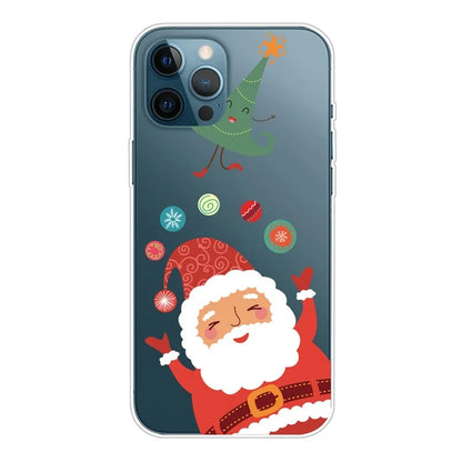 For iPhone 15 Pro Case Xmas Pattern Printing Soft TPU Protective Phone Cover and Magic Hat