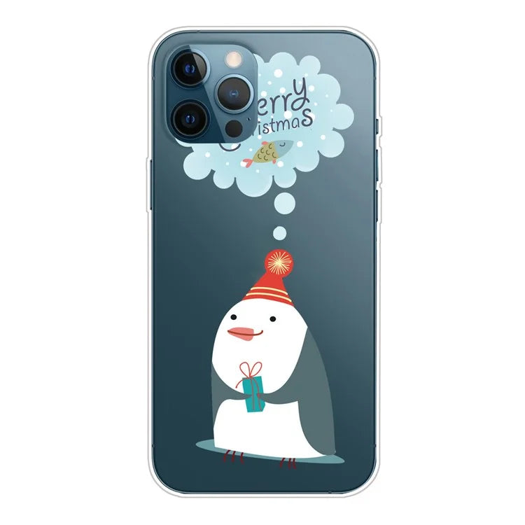 For iPhone 15 Pro Case Xmas Pattern Printing Soft TPU Protective Phone Cover
