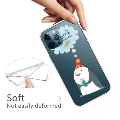 For iPhone 15 Pro Case Xmas Pattern Printing Soft TPU Protective Phone Cover