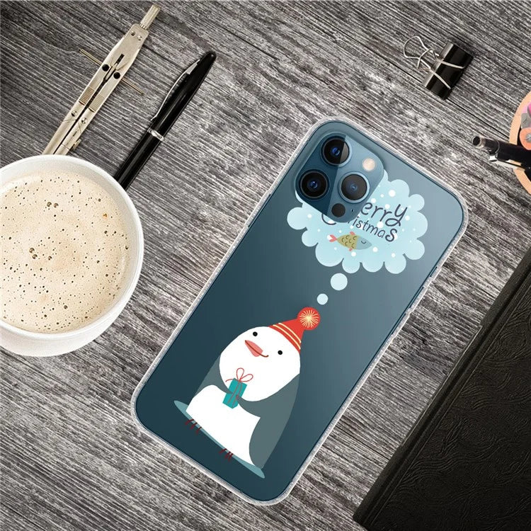 For iPhone 15 Pro Case Xmas Pattern Printing Soft TPU Protective Phone Cover