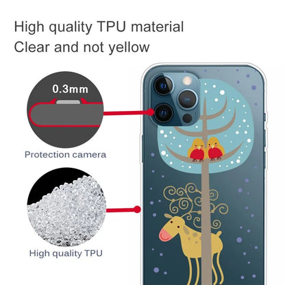 For iPhone 15 Pro Case Xmas Pattern Printing Soft TPU Protective Phone Cover Under Tree