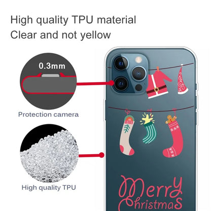 For iPhone 15 Pro Case Xmas Pattern Printing Soft TPU Protective Phone Cover