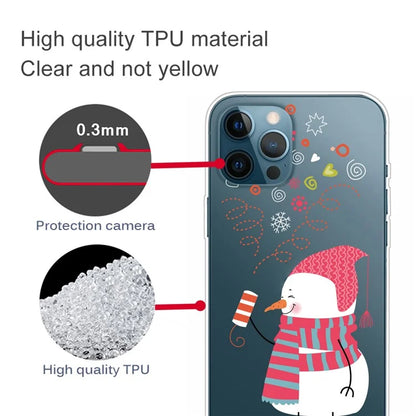 For iPhone 15 Pro Case Xmas Pattern Printing Soft TPU Protective Phone Cover and Fireworks