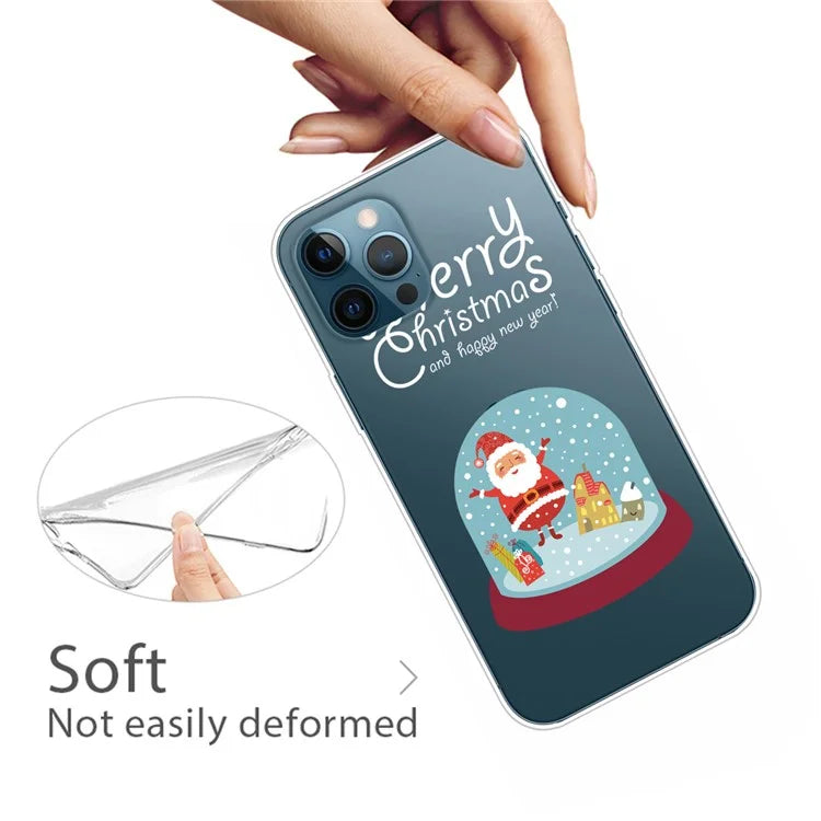 For iPhone 15 Pro Case Xmas Pattern Printing Soft TPU Protective Phone Cover