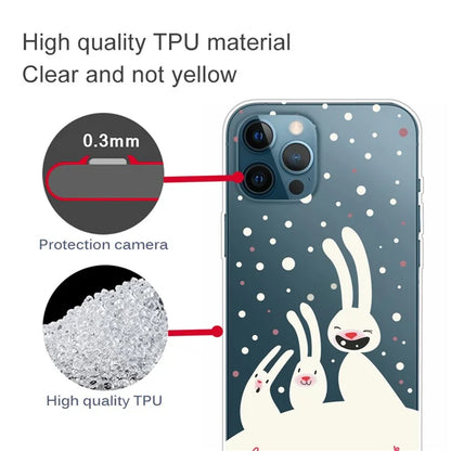 For iPhone 15 Pro Max Protective Case Soft TPU Xmas Pattern Printing Anti-Drop Phone Cover