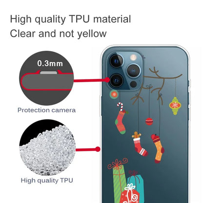 For iPhone 15 Pro Max Protective Case Soft TPU Xmas Pattern Printing Anti-Drop Phone Cover