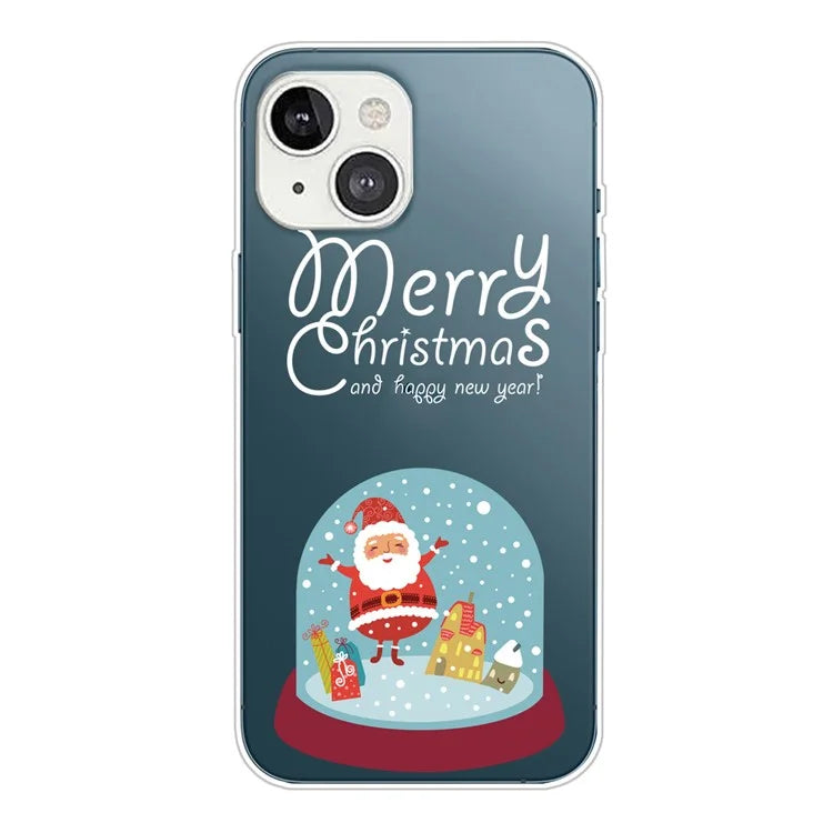 For iPhone 15 Slim Case Xmas Pattern Printing Soft TPU Phone Protector