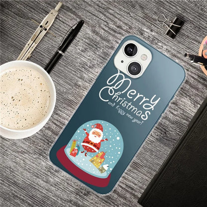 For iPhone 15 Slim Case Xmas Pattern Printing Soft TPU Phone Protector