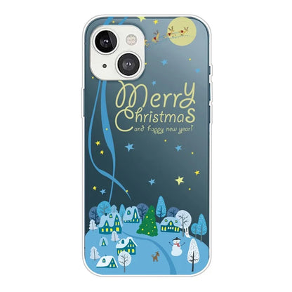 For iPhone 15 Slim Case Xmas Pattern Printing Soft TPU Phone Protector