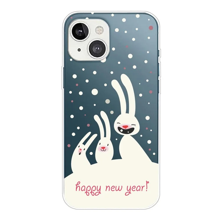 For iPhone 15 Slim Case Xmas Pattern Printing Soft TPU Phone Protector