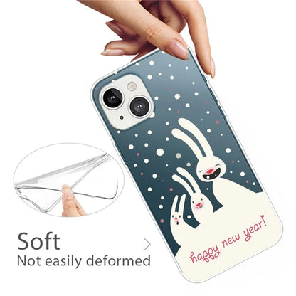 For iPhone 15 Slim Case Xmas Pattern Printing Soft TPU Phone Protector