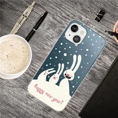 For iPhone 15 Slim Case Xmas Pattern Printing Soft TPU Phone Protector
