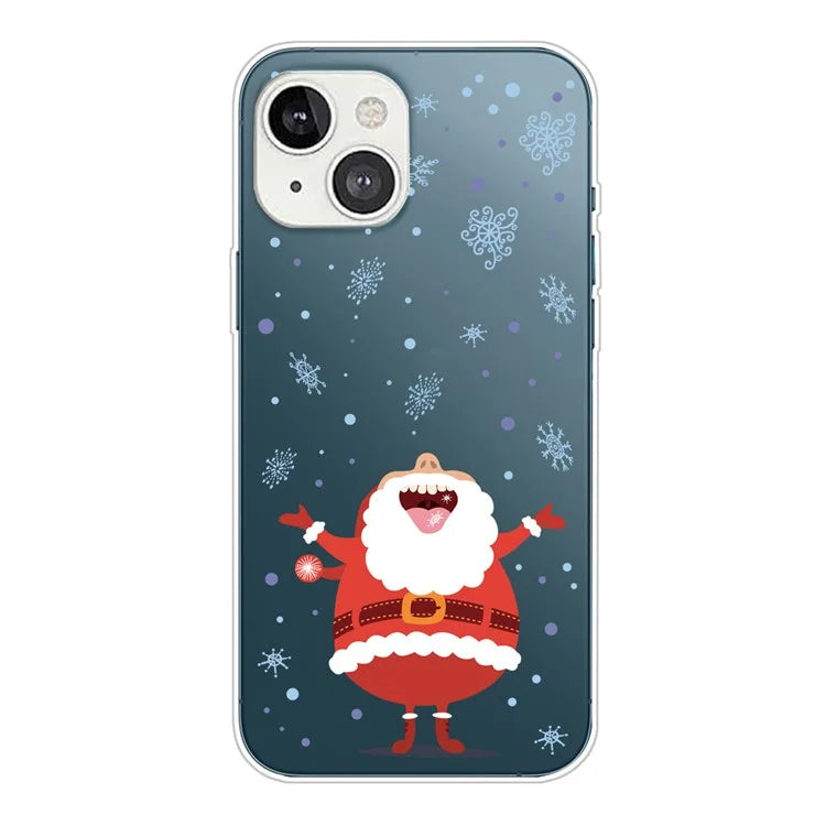 For iPhone 15 Slim Case Xmas Pattern Printing Soft TPU Phone Protector