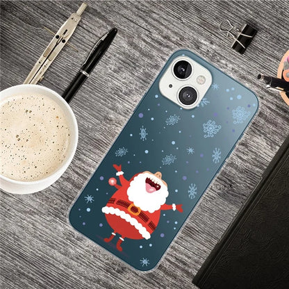 For iPhone 15 Slim Case Xmas Pattern Printing Soft TPU Phone Protector