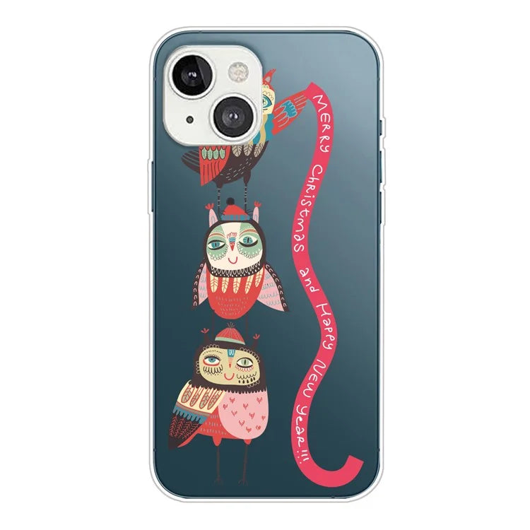 For iPhone 15 Slim Case Xmas Pattern Printing Soft TPU Phone Protector