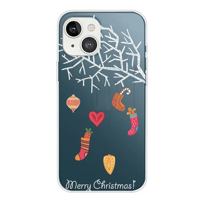 For iPhone 15 Slim Case Xmas Pattern Printing Soft TPU Phone Protector
