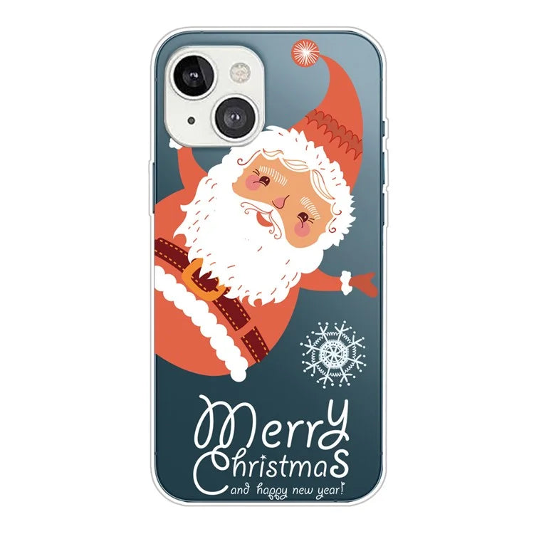 For iPhone 15 Slim Case Xmas Pattern Printing Soft TPU Phone Protector