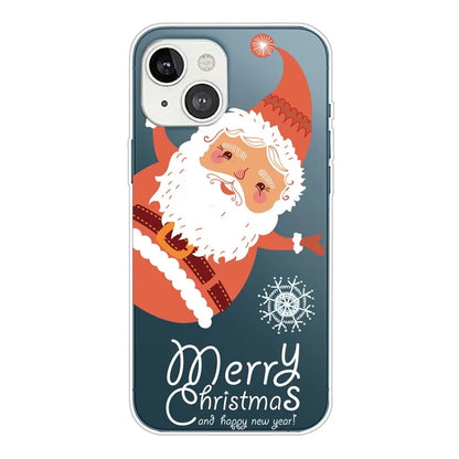 For iPhone 15 Slim Case Xmas Pattern Printing Soft TPU Phone Protector