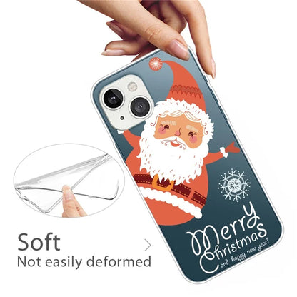 For iPhone 15 Slim Case Xmas Pattern Printing Soft TPU Phone Protector