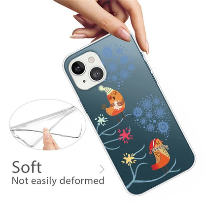 For iPhone 15 Slim Case Xmas Pattern Printing Soft TPU Phone Protector