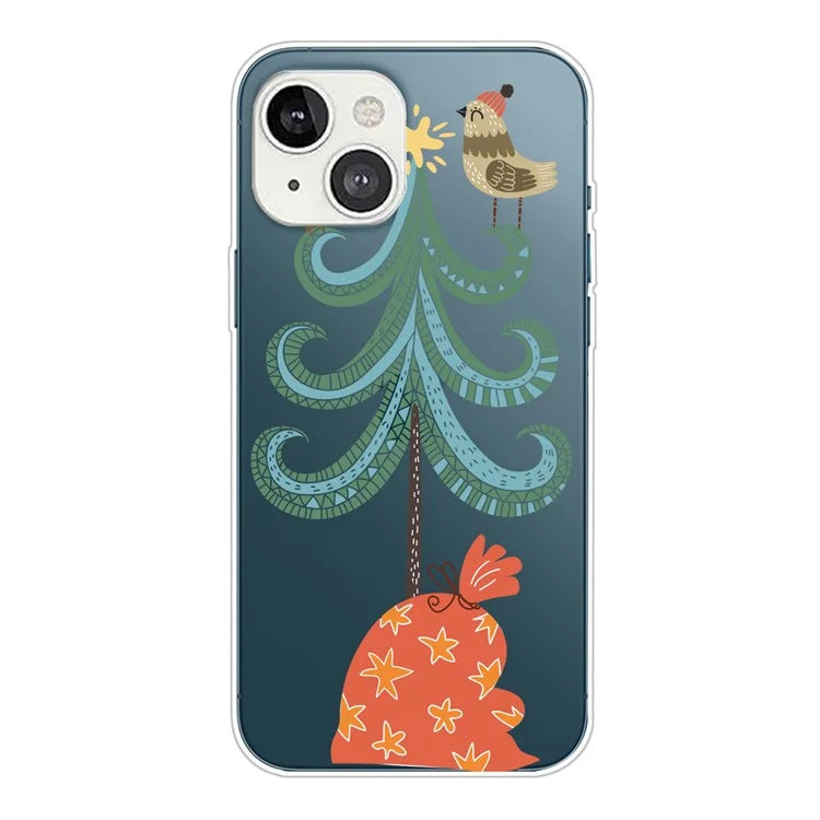For iPhone 15 Slim Case Xmas Pattern Printing Soft TPU Phone Protector