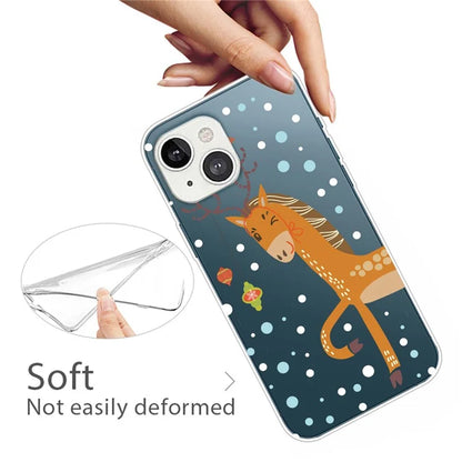 For iPhone 15 Slim Case Xmas Pattern Printing Soft TPU Phone Protector