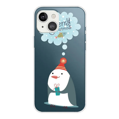 For iPhone 15 Slim Case Xmas Pattern Printing Soft TPU Phone Protector