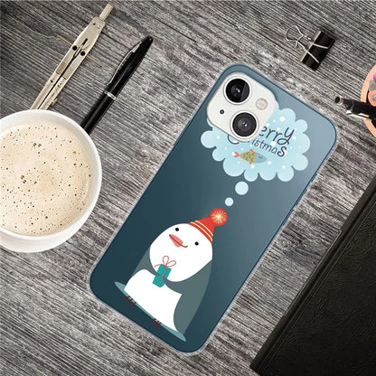 For iPhone 15 Slim Case Xmas Pattern Printing Soft TPU Phone Protector