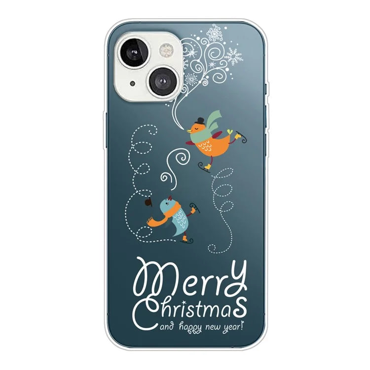 For iPhone 15 Slim Case Xmas Pattern Printing Soft TPU Phone Protector