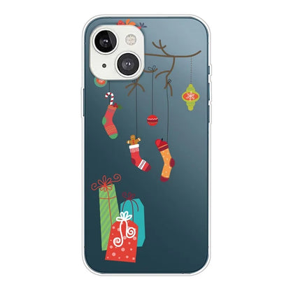 For iPhone 15 Slim Case Xmas Pattern Printing Soft TPU Phone Protector