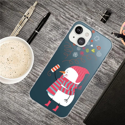 For iPhone 15 Slim Case Xmas Pattern Printing Soft TPU Phone Protector and Fireworks