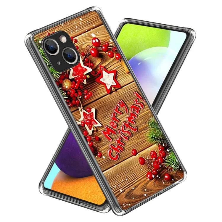Christmas Series Slim TPU Phone Cover for iPhone 15 Case Pattern Printing Phone Shell