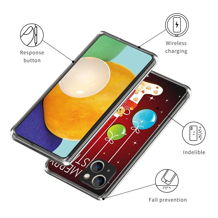 Christmas Series Pattern Printing TPU Cover for iPhone 15 Plus Case Anti-Drop Slim Phone Protector