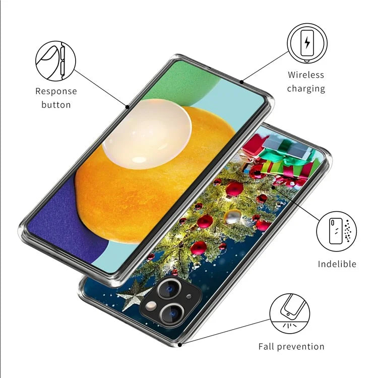 Christmas Series Pattern Printing TPU Cover for iPhone 15 Plus Case Anti-Drop Slim Phone Protector