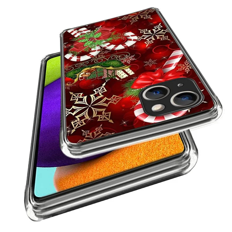 Christmas Series Pattern Printing TPU Cover for iPhone 15 Plus Case Anti-Drop Slim Phone Protector