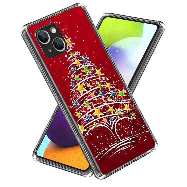 Christmas Series Pattern Printing TPU Cover for iPhone 15 Plus Case Anti-Drop Slim Phone Protector