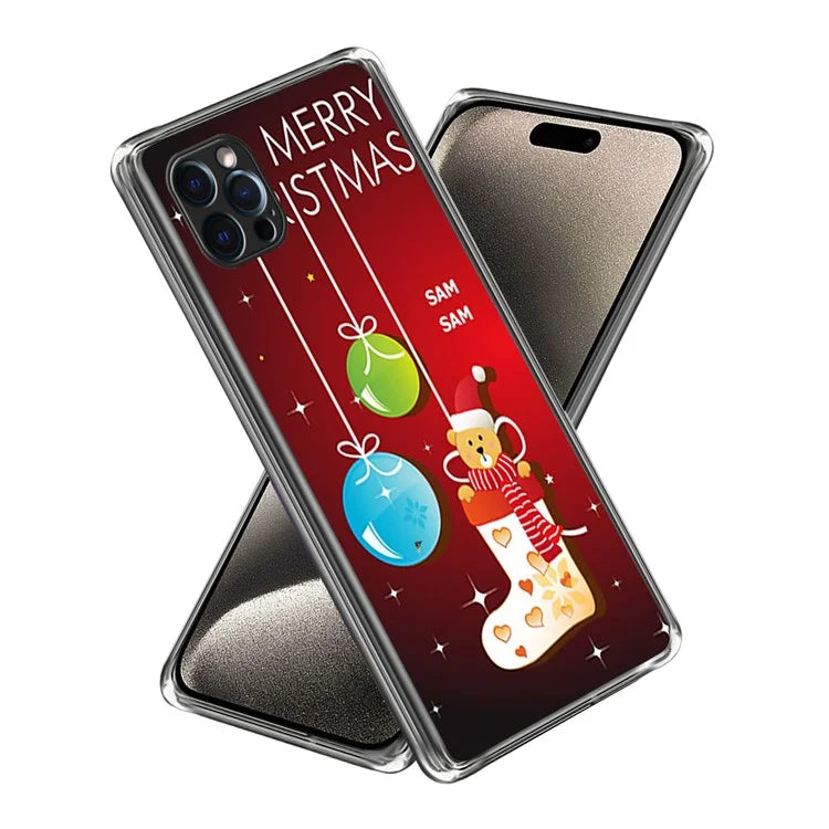 TPU Shell for iPhone 15 Pro Max Case Christmas Series Pattern Printing Phone Cover
