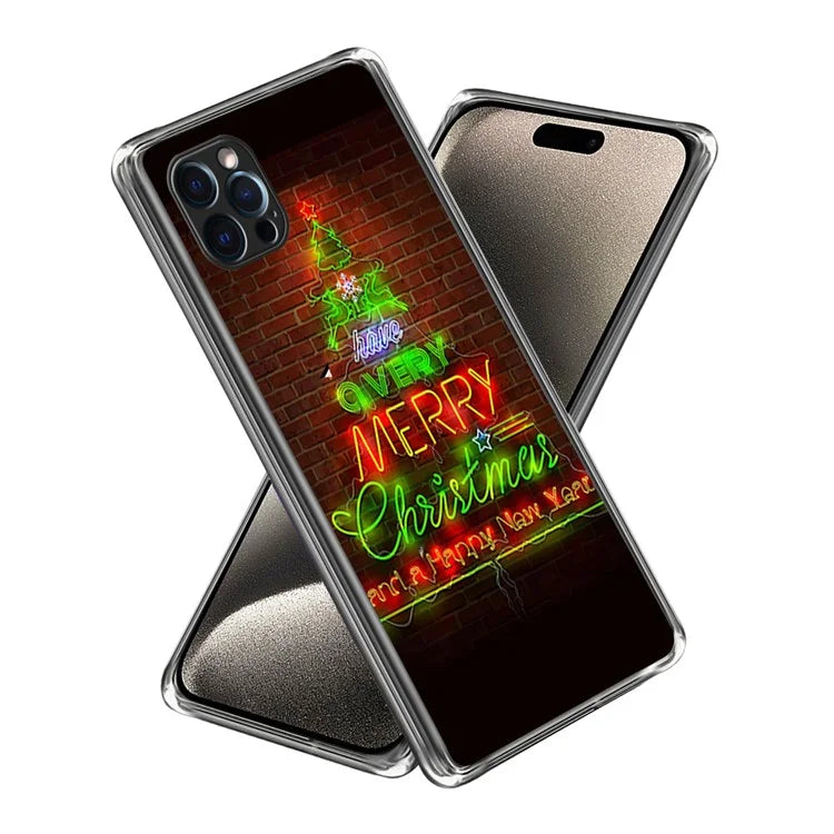 TPU Shell for iPhone 15 Pro Max Case Christmas Series Pattern Printing Phone Cover