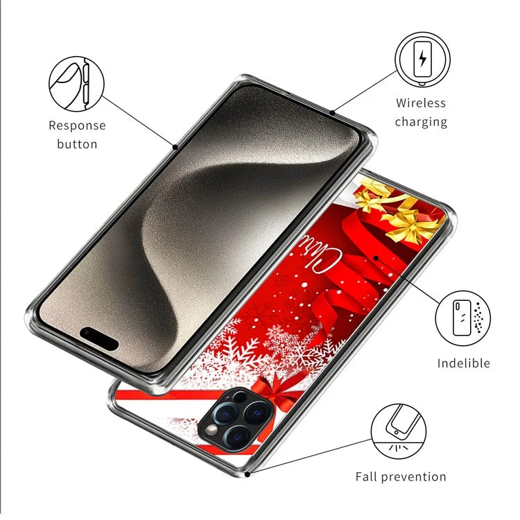 TPU Shell for iPhone 15 Pro Max Case Christmas Series Pattern Printing Phone Cover