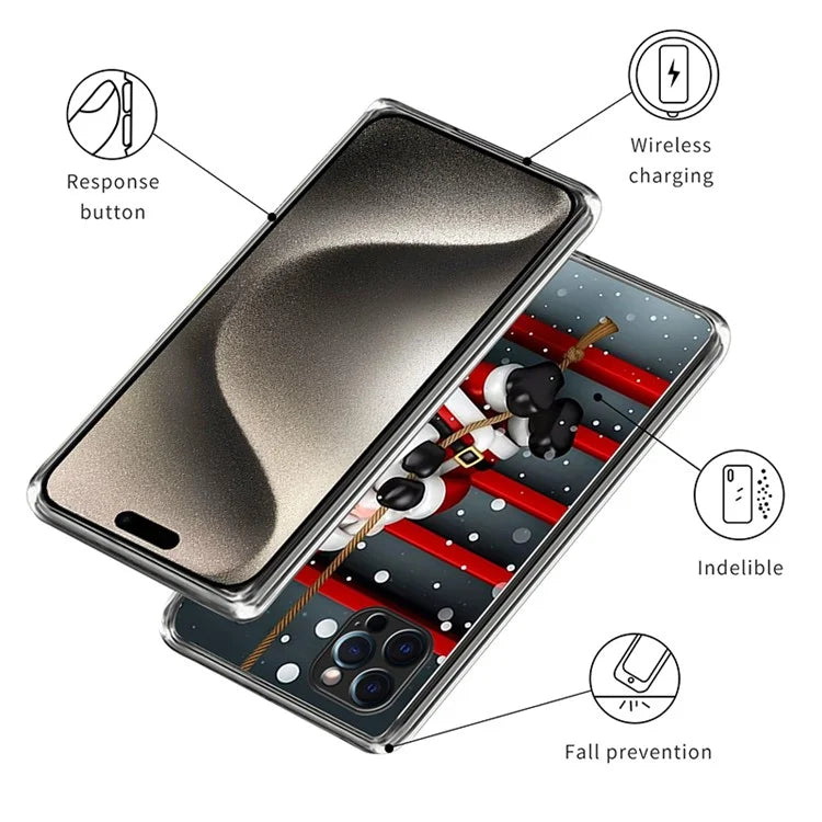 TPU Shell for iPhone 15 Pro Max Case Christmas Series Pattern Printing Phone Cover