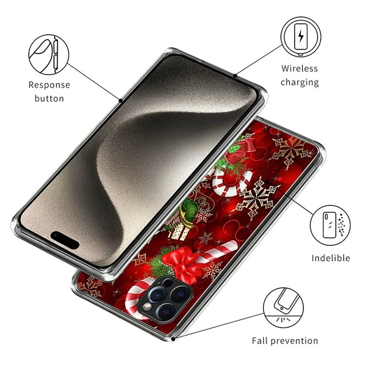 TPU Shell for iPhone 15 Pro Max Case Christmas Series Pattern Printing Phone Cover