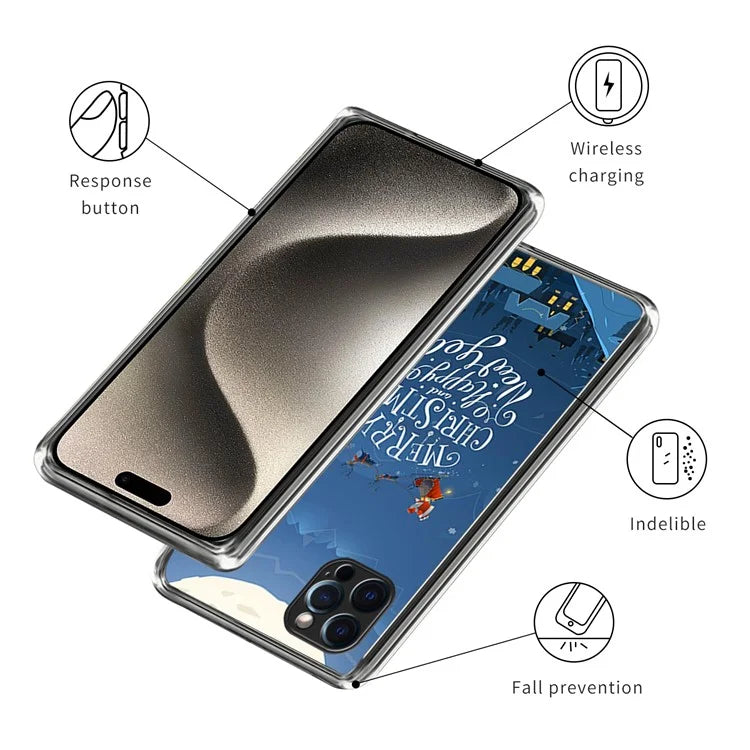 TPU Shell for iPhone 15 Pro Max Case Christmas Series Pattern Printing Phone Cover