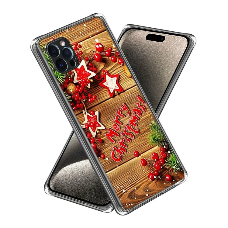 TPU Shell for iPhone 15 Pro Max Case Christmas Series Pattern Printing Phone Cover