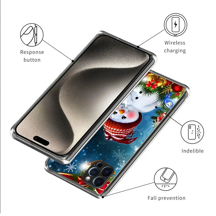 TPU Shell for iPhone 15 Pro Max Case Christmas Series Pattern Printing Phone Cover