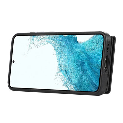 For Samsung Galaxy S23+ Kickstand Case Brushed PU+TPU Wallet Phone Cover