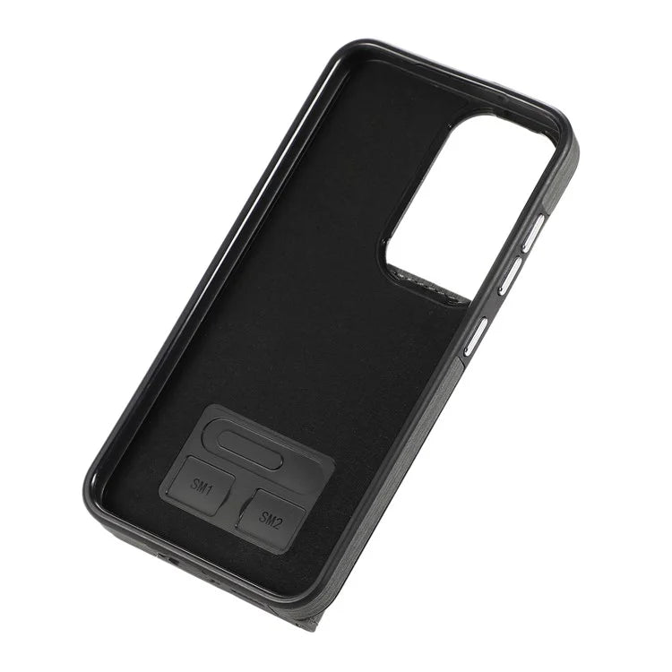 For Samsung Galaxy S23+ Kickstand Case Brushed PU+TPU Wallet Phone Cover