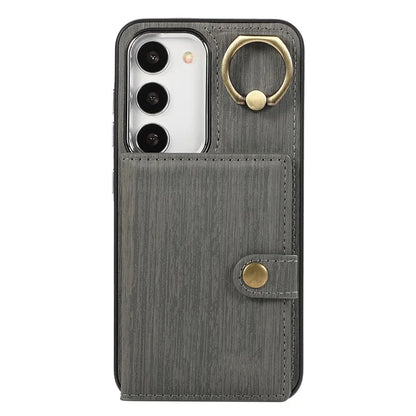 For Samsung Galaxy S23+ Kickstand Case Brushed PU+TPU Wallet Phone Cover