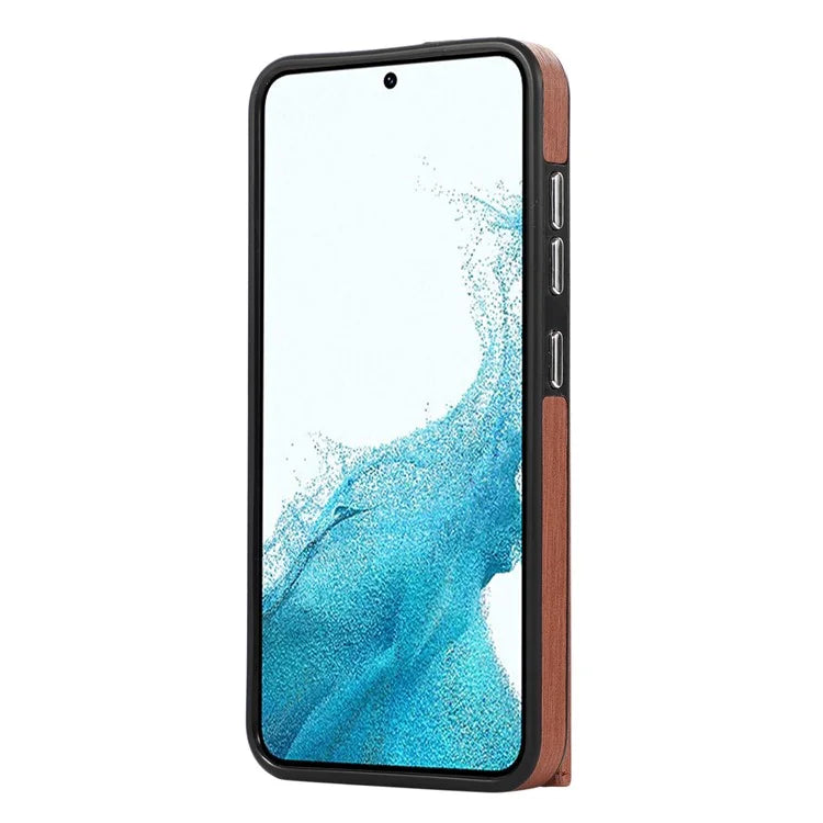 For Samsung Galaxy S23+ Kickstand Case Brushed PU+TPU Wallet Phone Cover